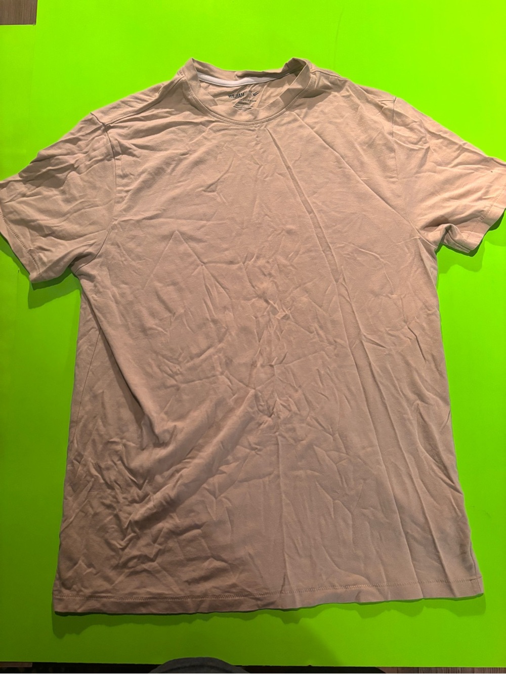 William Rast Men's Crew Neck T‑Shirt in Light Beige